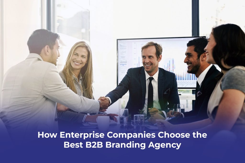 An enterprise CMO reviewing proposal from the best B2B branding agency with examples of physical product and FMCG brand work across global markets